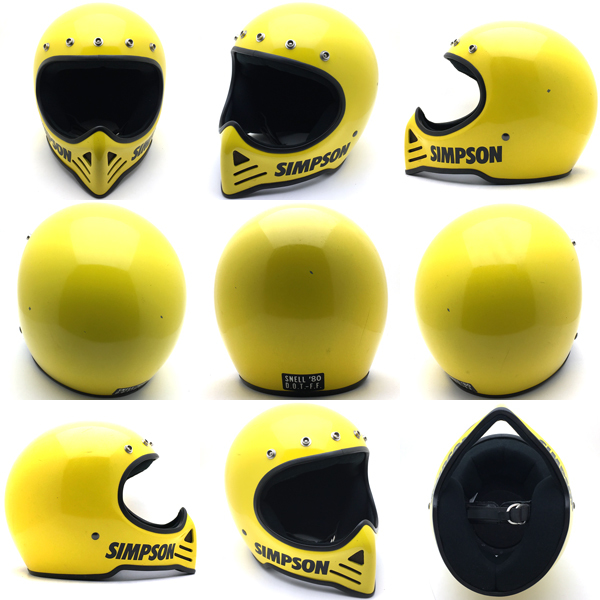  free shipping SIMPSON M52 YELLOW 58cm/ Simpson yellow color yellow vintage helmet off-road full-face motocross Tracker vmxmadmaxm50