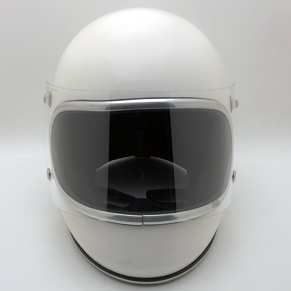 送料無料 BHVシールド付 ARTHUR FULMER AF50 WHITE 62cm/アーサーフルマー白ビンテージヘルメットオンロードフルフェイス族ヘルxlサイズ70s_画像1