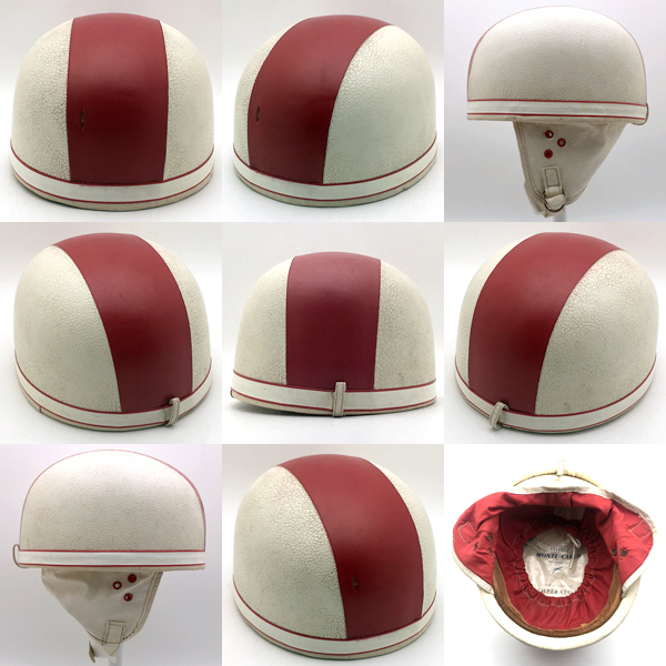 送料無料 1月7日値下 純正チンカップ付 60's フランス製 CASQUES MONTECARLO TYPE HOMOLOGUE WHITE 54cm/白ビンテージヘルメットベスパ_画像2