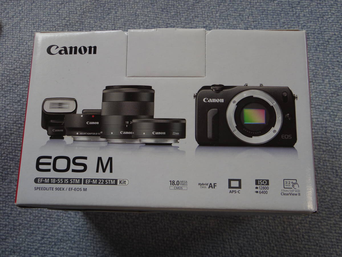 CANON EOS M(レッド)・EF-M22mm F2 STM EF-M18-55STM ダブルレンズ