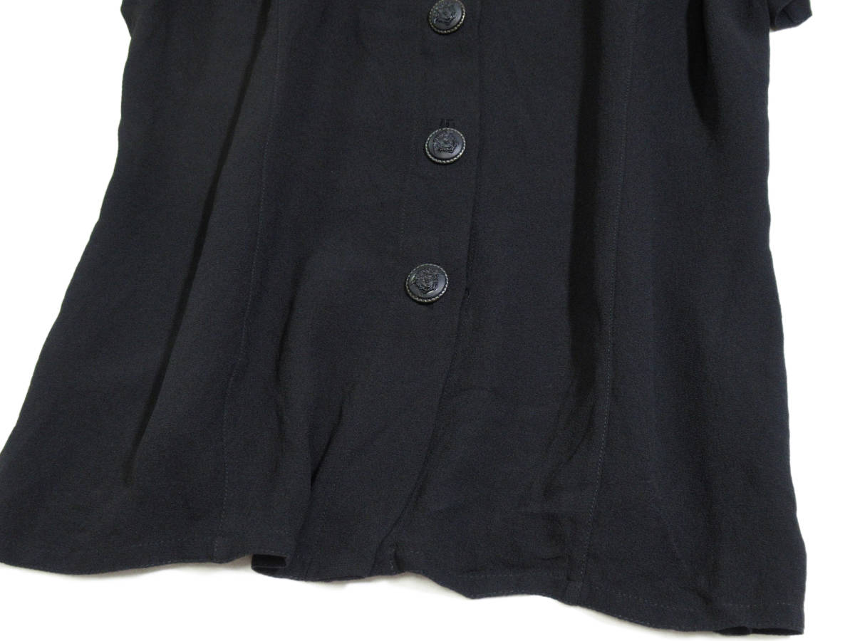  Vintage Gianni Versace GIANNI VERSACE silk 100%mete.-sa button blouse 42 Italy made 
