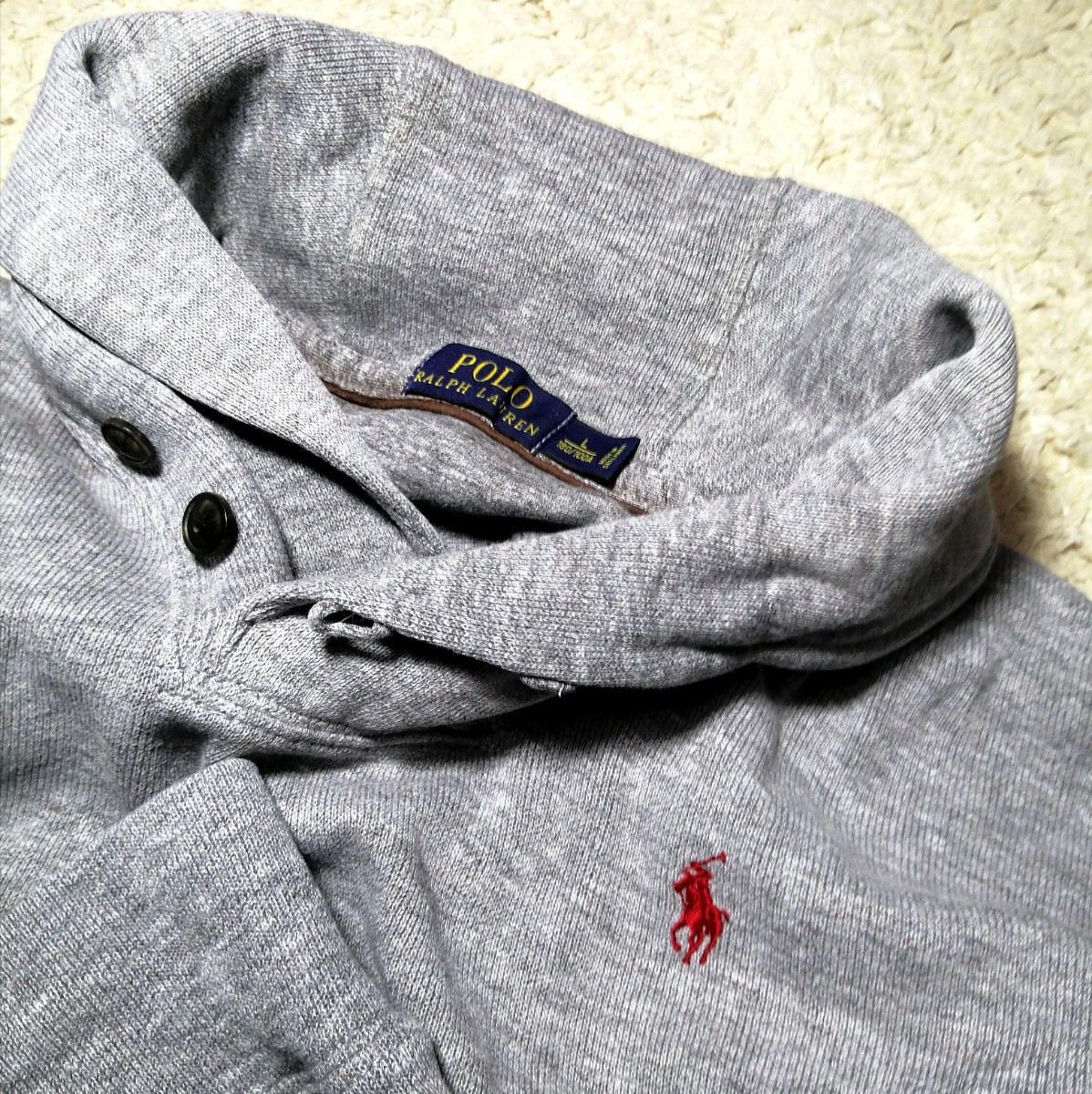 Polo Ralph Lauren スウェット L グレー 刺繍ロゴ ショールカラー