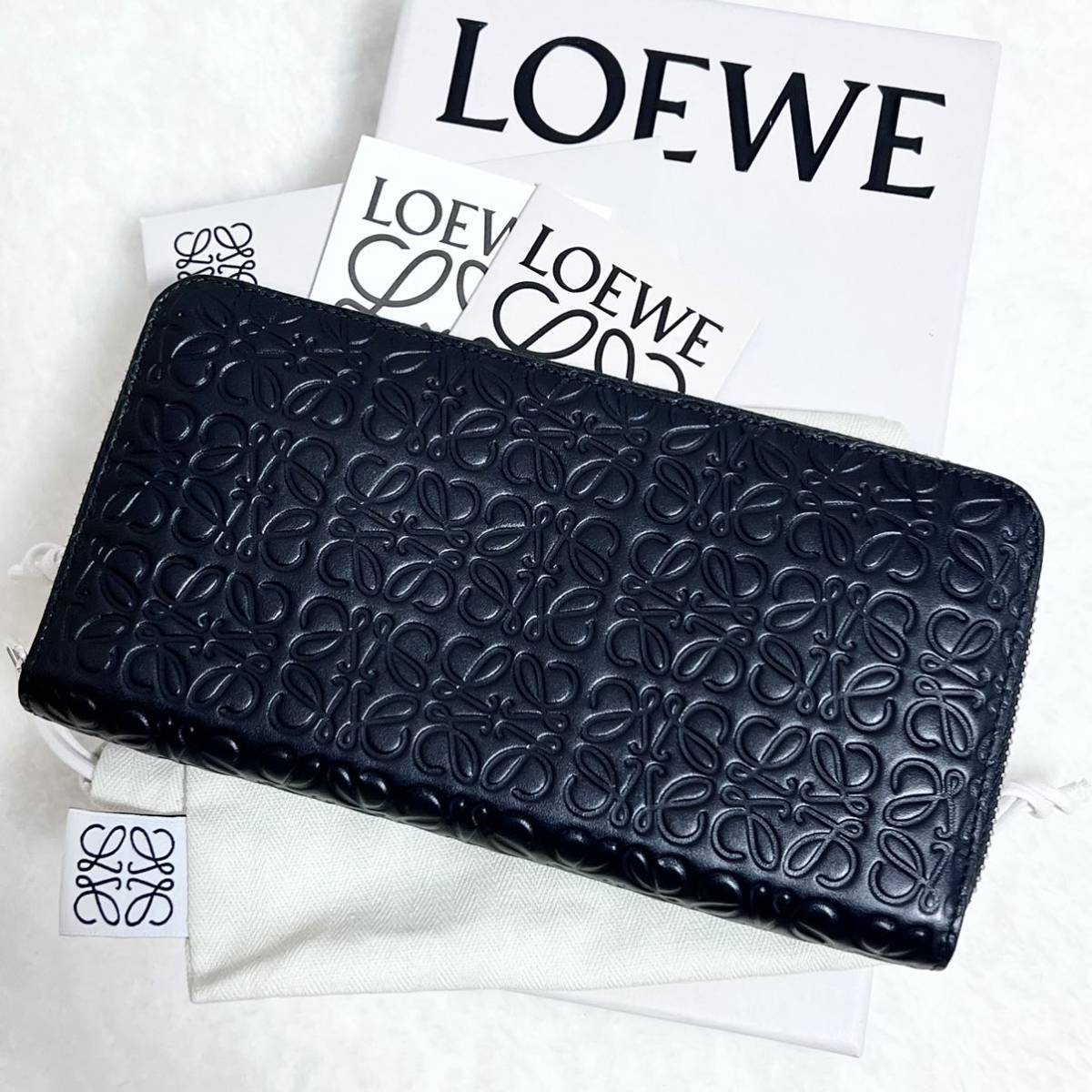 ロエベ LOEWE 超美品 長財布 アラウンドジップ ウォレット アナグラム