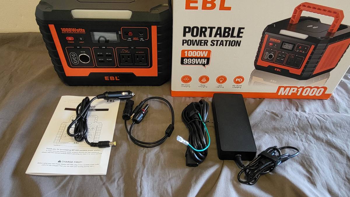 使用1度のみ☆1000W ポータブル電源「EBL ポータブル電源 MP1000