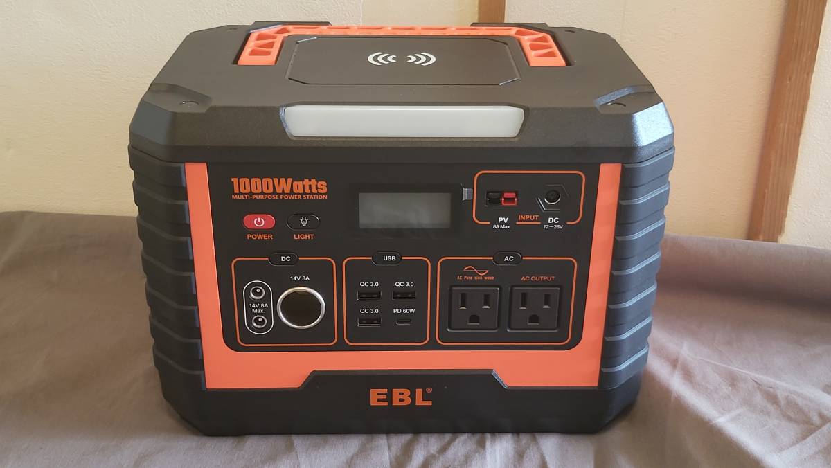 使用1度のみ☆1000W ポータブル電源「EBL ポータブル電源 MP1000