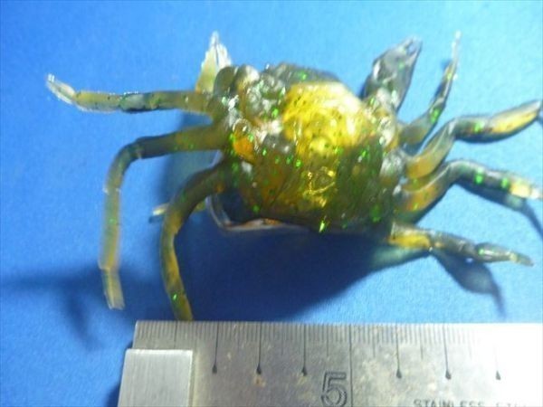 298　カニB緑　35g×5個　横の蛸釣りに、マゴチ・タコにズル引きタイプの引き釣りタコ仕掛けフック装着済み、ソフト蛸、かに、蟹_画像2