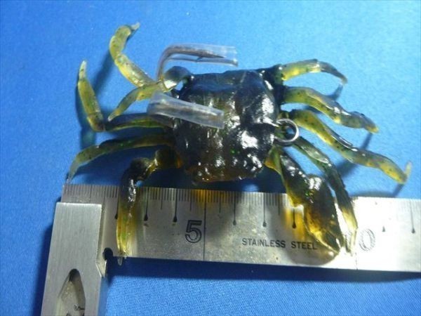 298　カニB緑　35g×5個　横の蛸釣りに、マゴチ・タコにズル引きタイプの引き釣りタコ仕掛けフック装着済み、ソフト蛸、かに、蟹_画像4