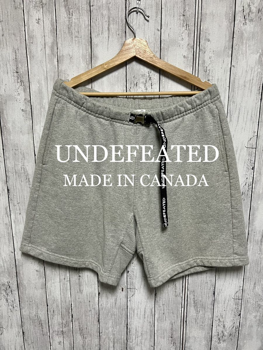 UNDEFEATED バックル付きグレースウェットショートパンツ！カナダ製！_画像1