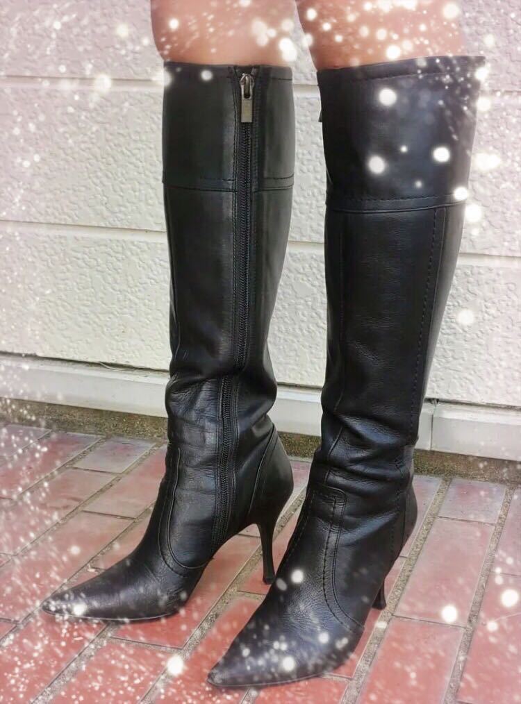 Yahoo!オークション - 中古 DIANA 本革 ロングブーツ ピンヒール 黒 Yahoo!オークション - 中古 DIANA 本革 ロングブーツ ピンヒール 黒