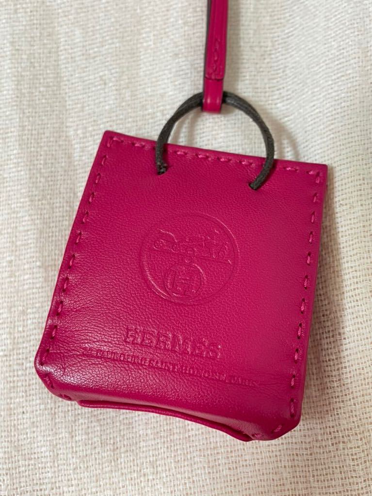 エルメス HERMES バッグチャーム サックオランジュ ローズメキシコ【箱