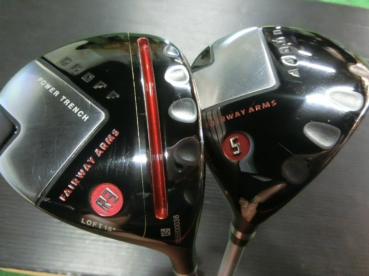 ONOFF オノフ FAIRWAY ARMS KURO アームズ クロ 2019 (3W 5W) 2本セット ATTAS DAAAS 7/S 中古 Aランク (フレックスS) グローブライド ONOFF ARMS(2017) KURO 3W SMOOTH KICK MP-617F S 男性用 右利き フェアウェイウッド FW