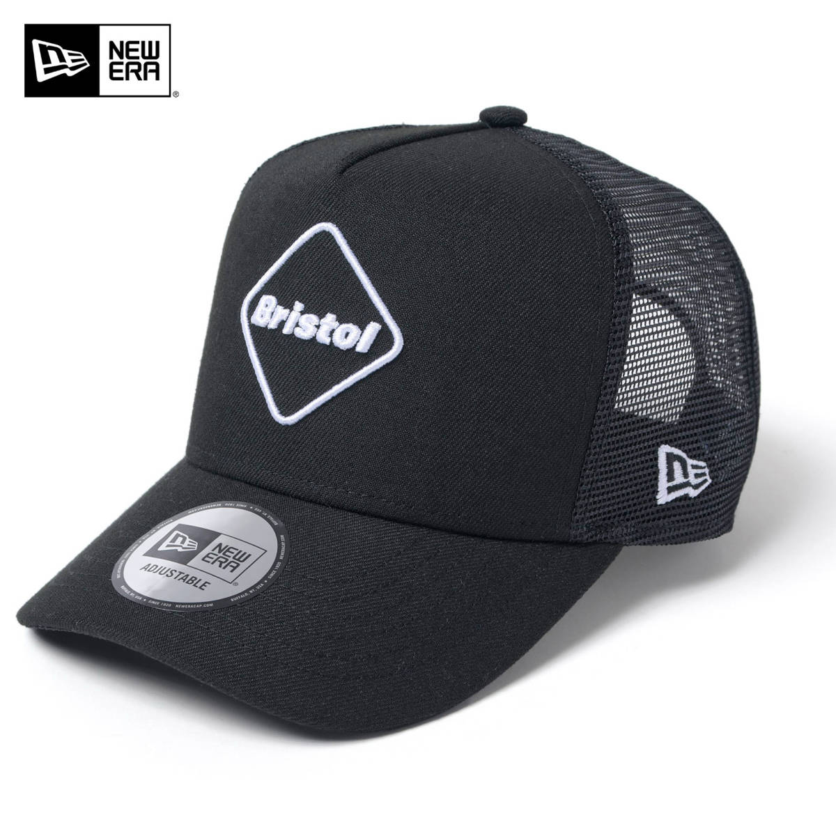 22AW新品☆黒F.C.Real BristolニューエラNEW ERA EMBLEM MESH CAP