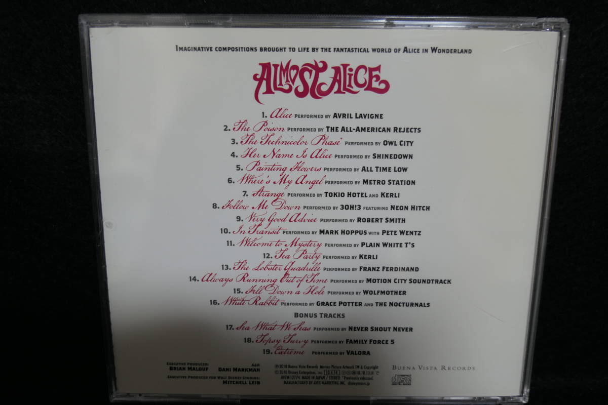 ★同梱発送不可★中古CD / Almost Alice / オールモス・ アリス / WALT DISNEY STUDIO MITCHELL LEIB_画像2