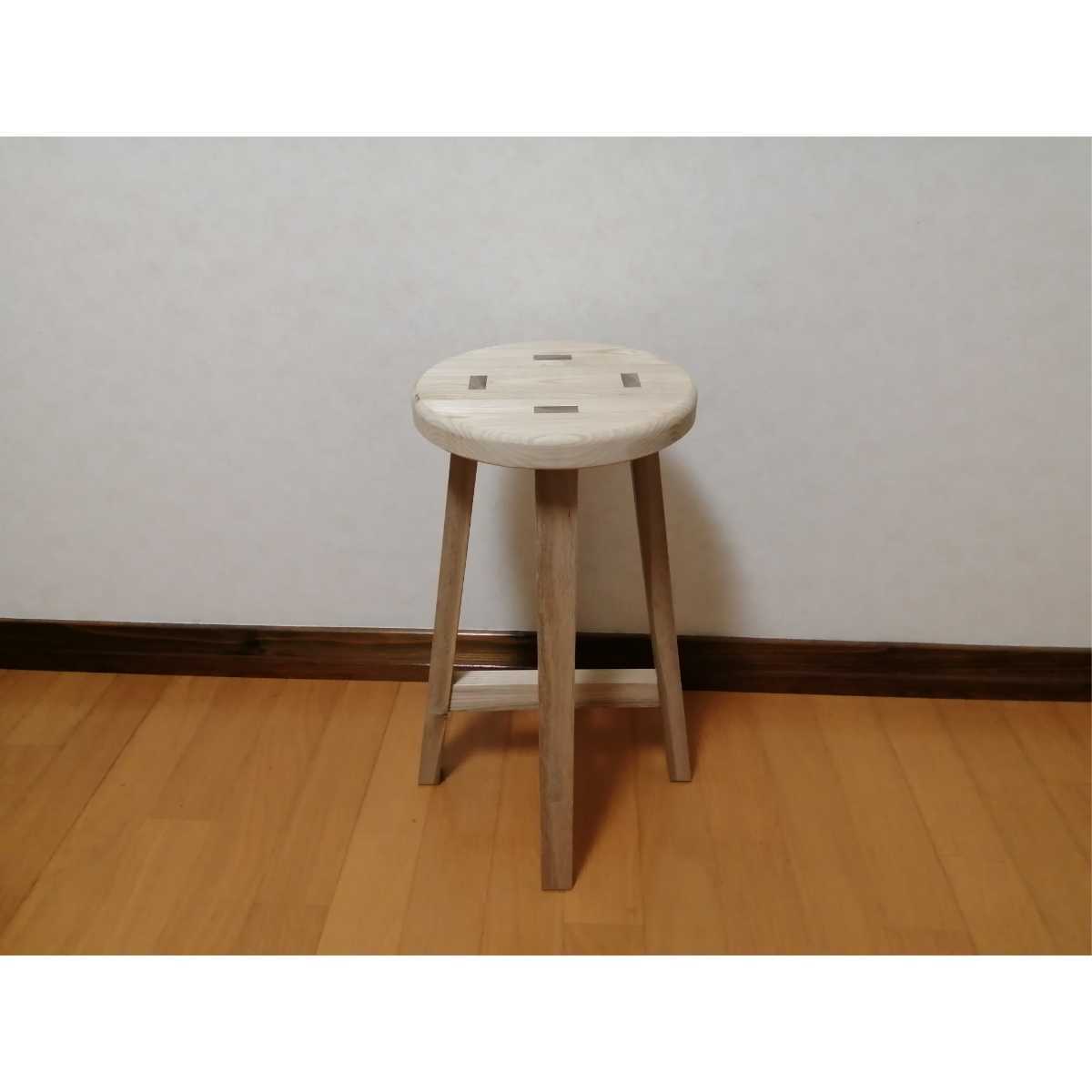 【ほぞ組】　栗材スツール　高さ60cm　丸椅子　stool