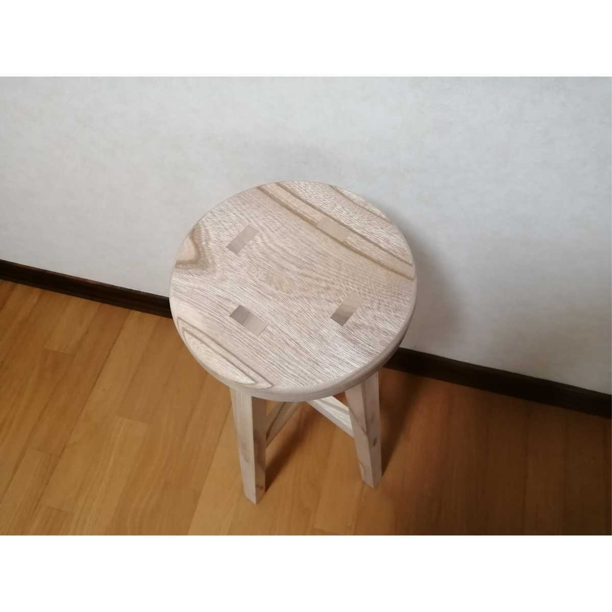 【ほぞ組】 欅材スツール 高さ60cm 丸椅子 stool｜PayPayフリマ