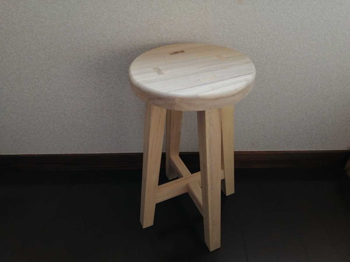 榎材スツール 高さ40cm 丸椅子 stool 猫犬｜PayPayフリマ