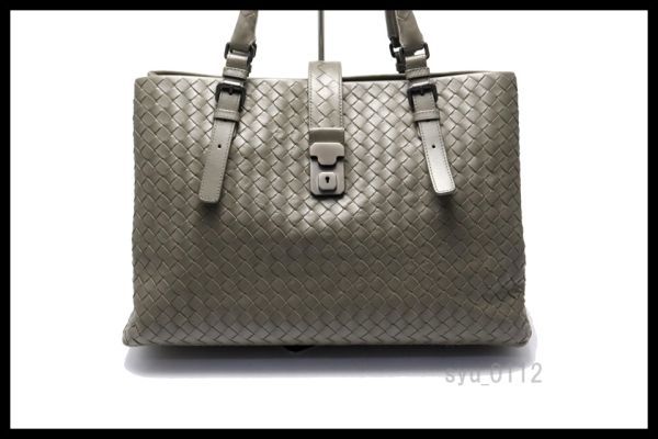 新タグ希少美□BOTTEGA VENETA イントレチャート ローマ レザー トート