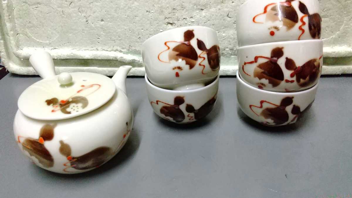 煎茶道具 瓢箪に桜 湯呑み 急須 キッチン、食器 煎茶道具 瓢箪に桜 湯呑み 急須 キッチン、食器