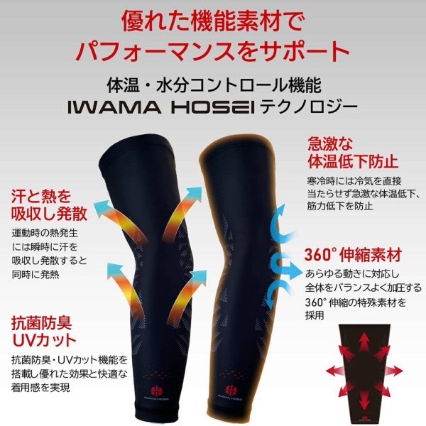 【IWAMA HOSEI】 アームカバー ARM FIT 男性用 メンズ アーム カバー 腕カバー UVカット Mサイズ　22_画像6