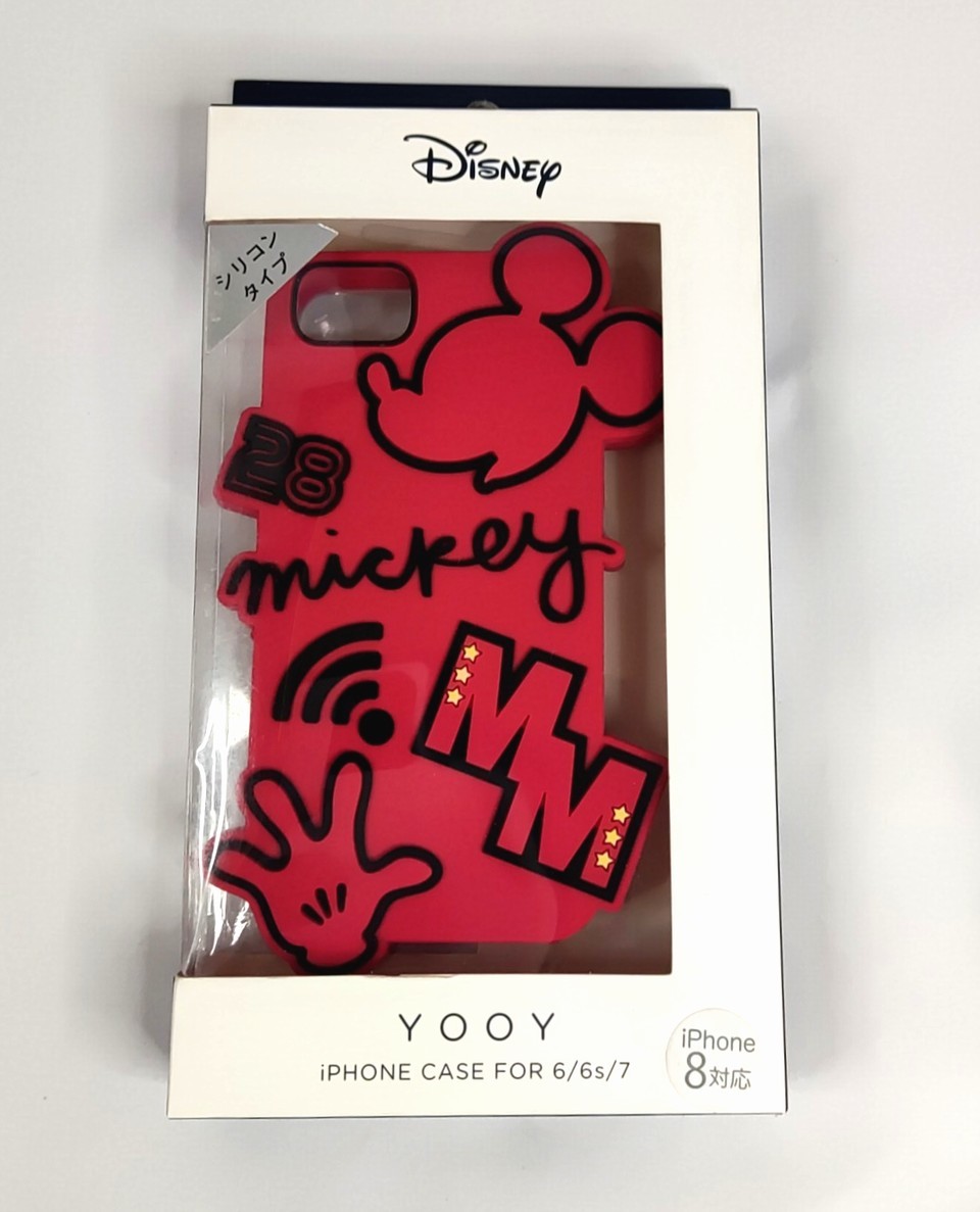 【送料無料】ヨーイ iPhone SE3/SE2/8/7/6s/6用 ディズニー シリコーン ケース ミッキーマウス レッド (Disney シリコン カバー)_画像1