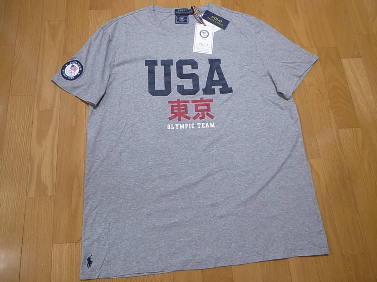 【送料無料 即決】Polo Ralph Lauren 2020 TOKYO 東京オリンピック USA アメリカ 米国 OLYMPIC TEAM チーム Tシャツ TEE 灰 グレーXXL 新品