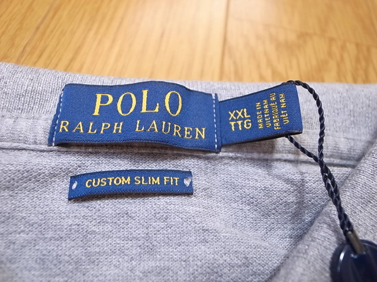【送料無料 即決】Polo Ralph Lauren ラルフローレン Big Pony ビッグポニー Americana USA アメリカ 星条旗 ポロシャツ 灰 グレー XXL新品