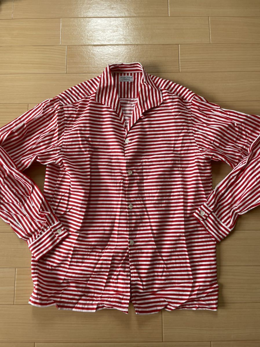 timeworn clothing BUTCHERPRODUCTS ボーダーシャツ15 1/2 red