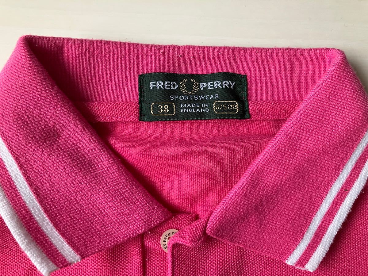 フレッドペリー　FRED PERRY 半袖ポロシャツ　ピンク　Mサイズ　 ヒットユニオン