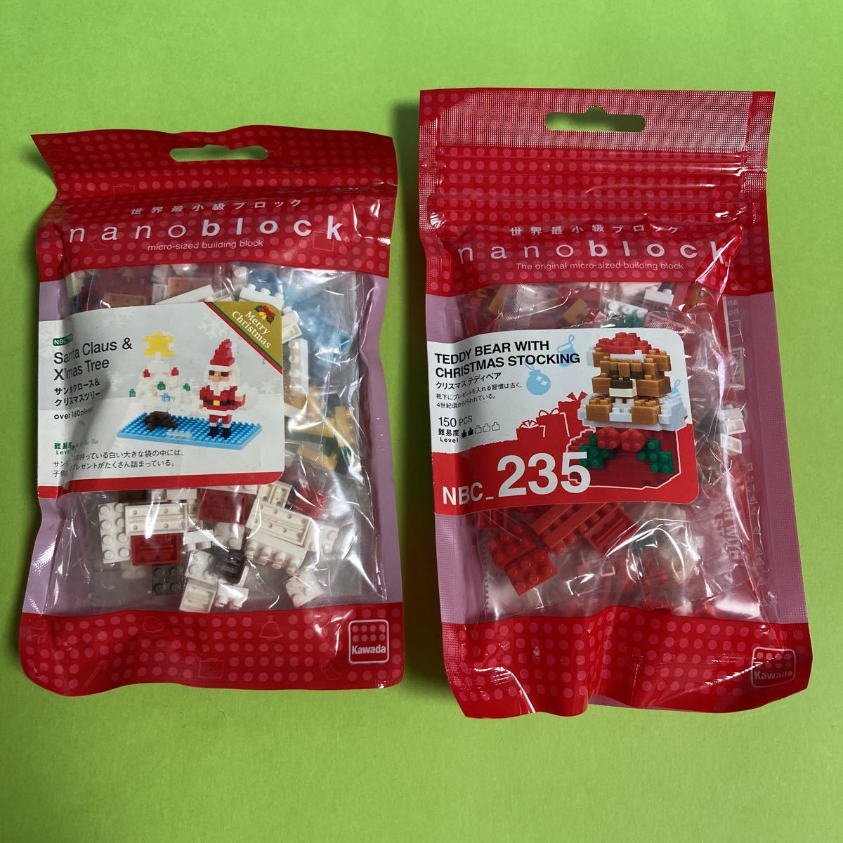 [na knob lock ] Santa Claus * Christmas tree & teddy bear 2 piece set / cat pohs including carriage / Christmas 099 235 nanoblock