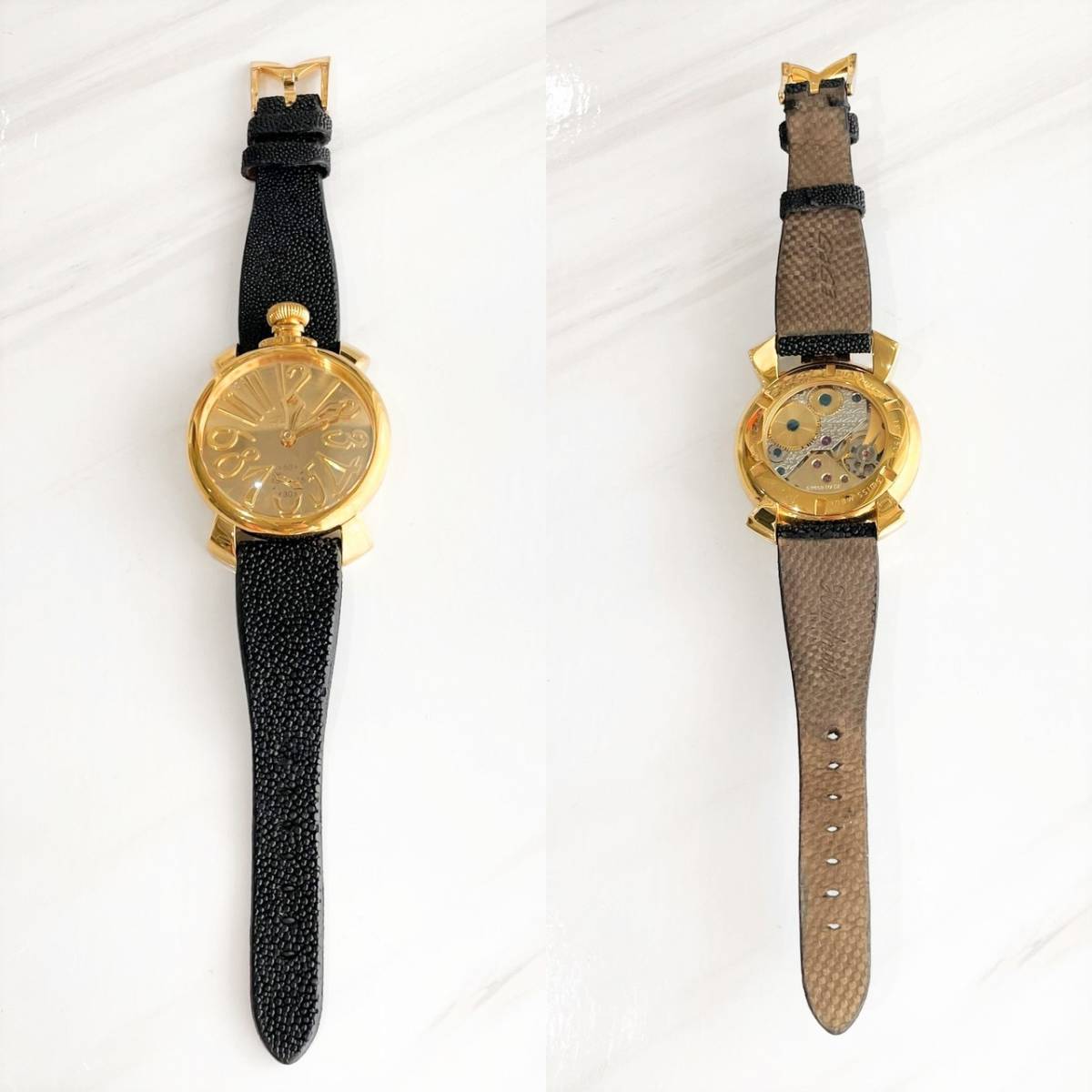 美品 ガガミラノ 腕時計 リミテッドエディション ミラー文字盤 金×黒｜PayPayフリマ
