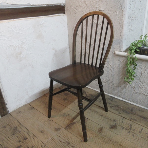 イギリス アンティーク 家具 キッチンチェア スティックバック 椅子 イス 店舗什器 カフェ 木製 英国 KITCHENCHAIR 4826d