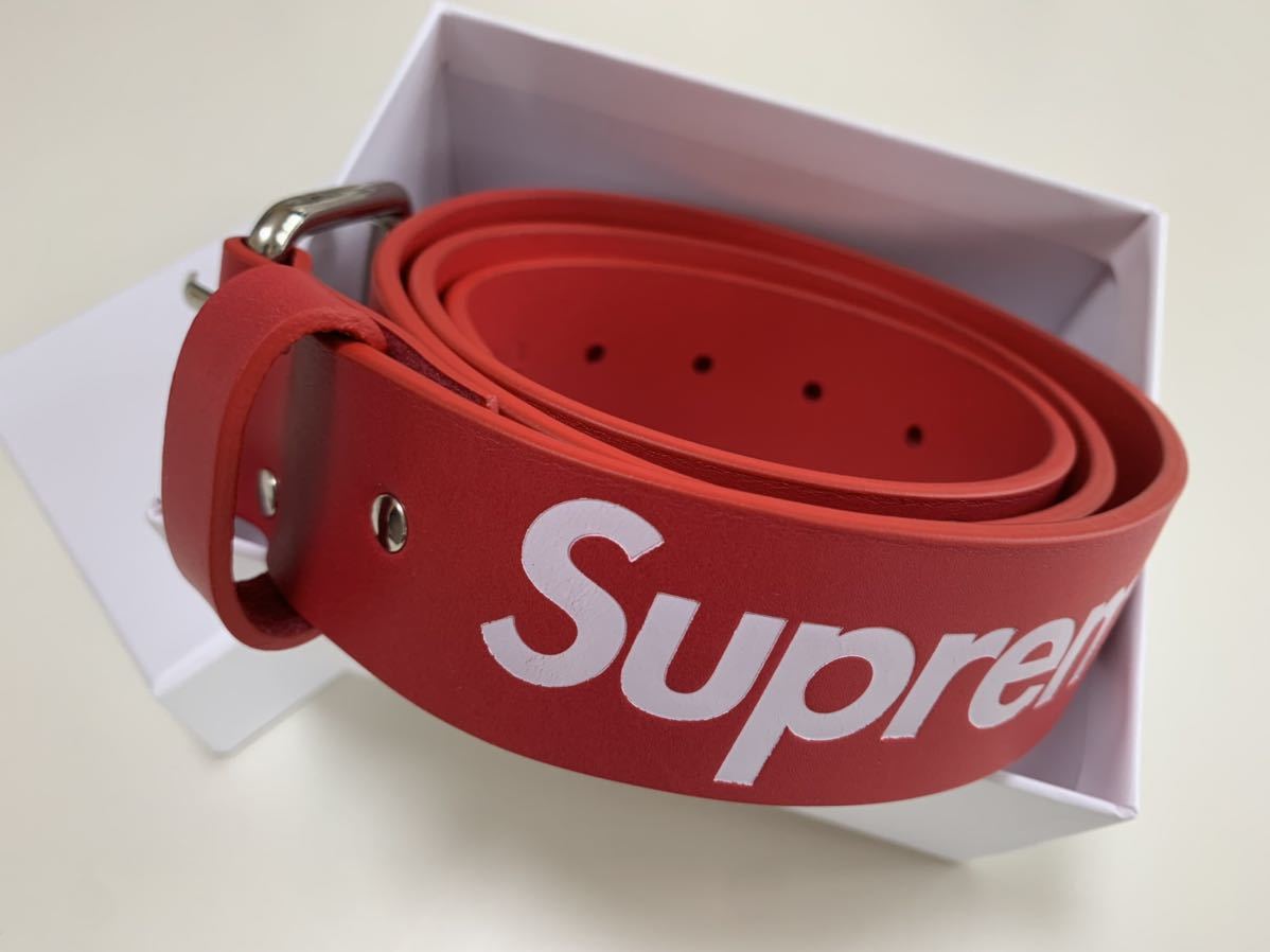 Supreme Repeat Leather Belt Red L/XL シュプリーム ボックスロゴ box
