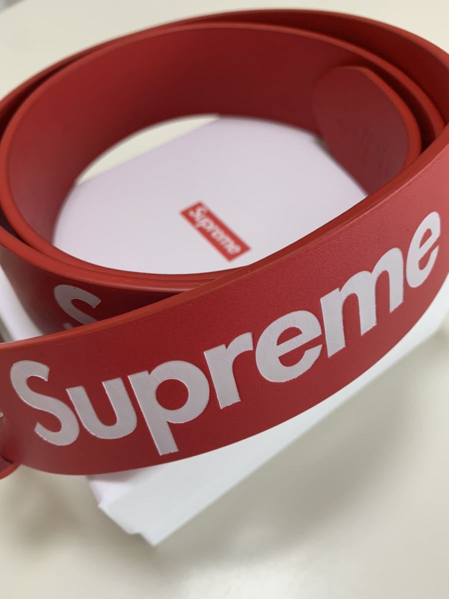 エントリー最大P14倍以上 Supreme : Repeat Leather Belt☆L/XL☆赤