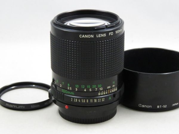 [19641W1]★大人気★CANON NEW FD 100mm F2 フィルター・フード付き_大人気です！!