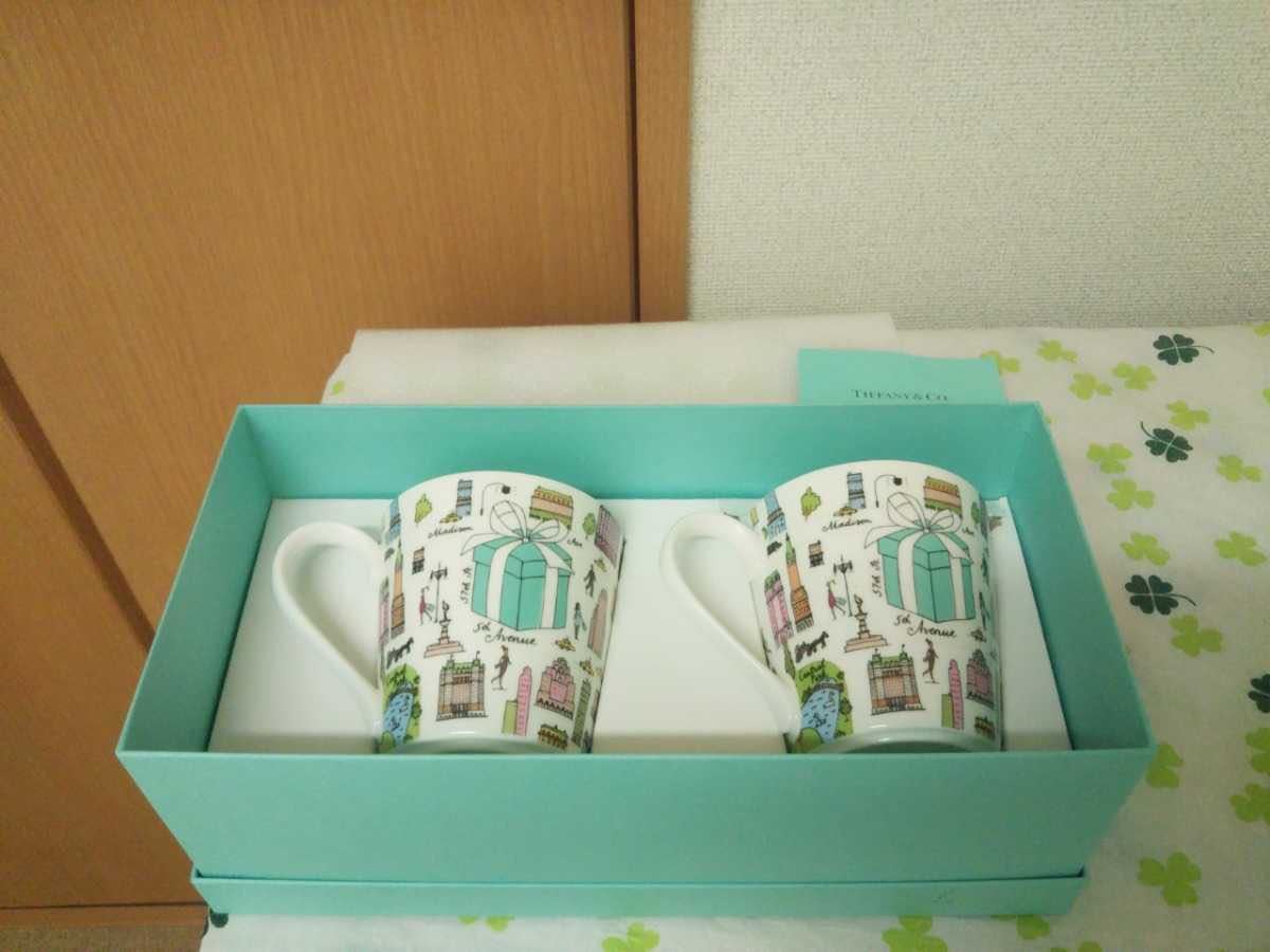TIFFANY&Co. アベニュー ペア マグカップ ブルー ボックス 皿 プレート ...