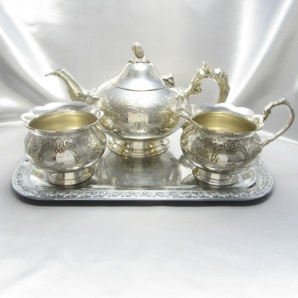 定番キャンバス Harts The Silversmiths ファルコンのティーセット 3点