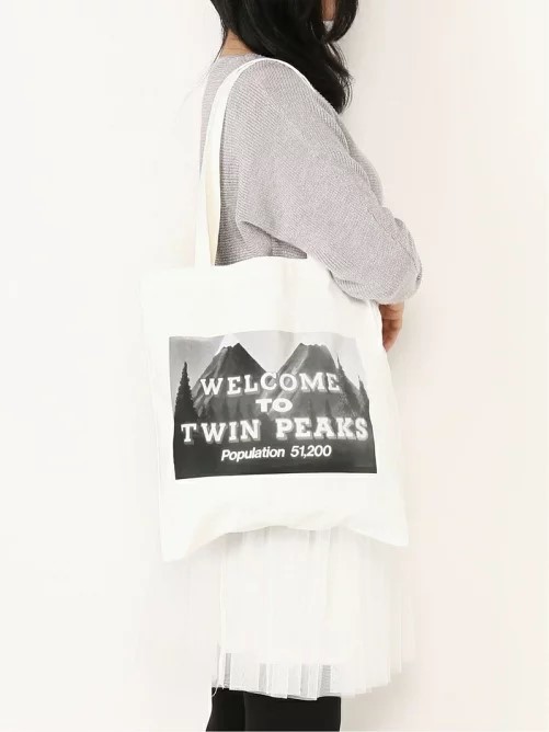  new goods * twin *pi-ksTwin Peaks Monotone print tote bag apart by lowrys eko-bag 