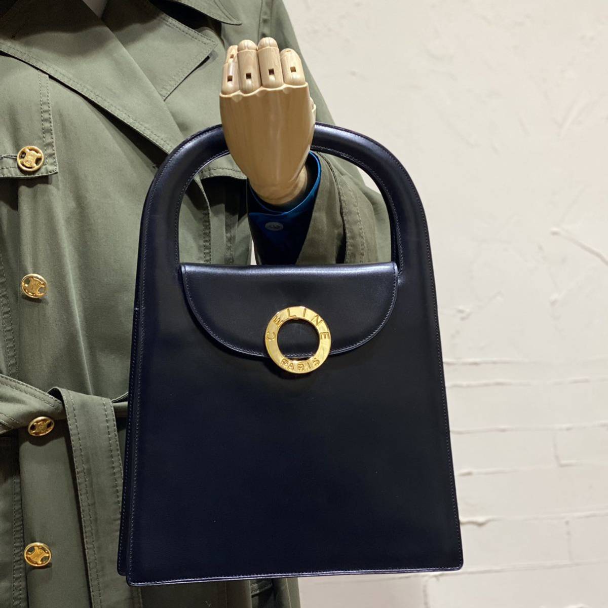 激レア 希少モデル 美品 VINTAGE OLD CELINE ハンドバッグ カーフ