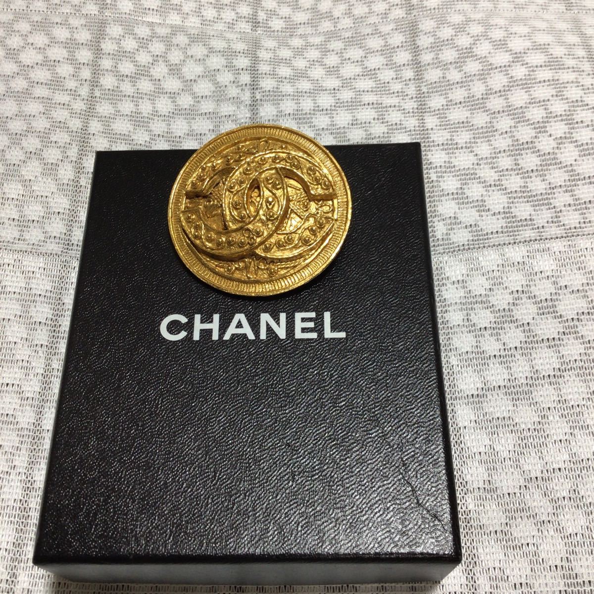 CHANEL アンティークブローチ シャネルマーク ブローチ 豆刻印(94-A