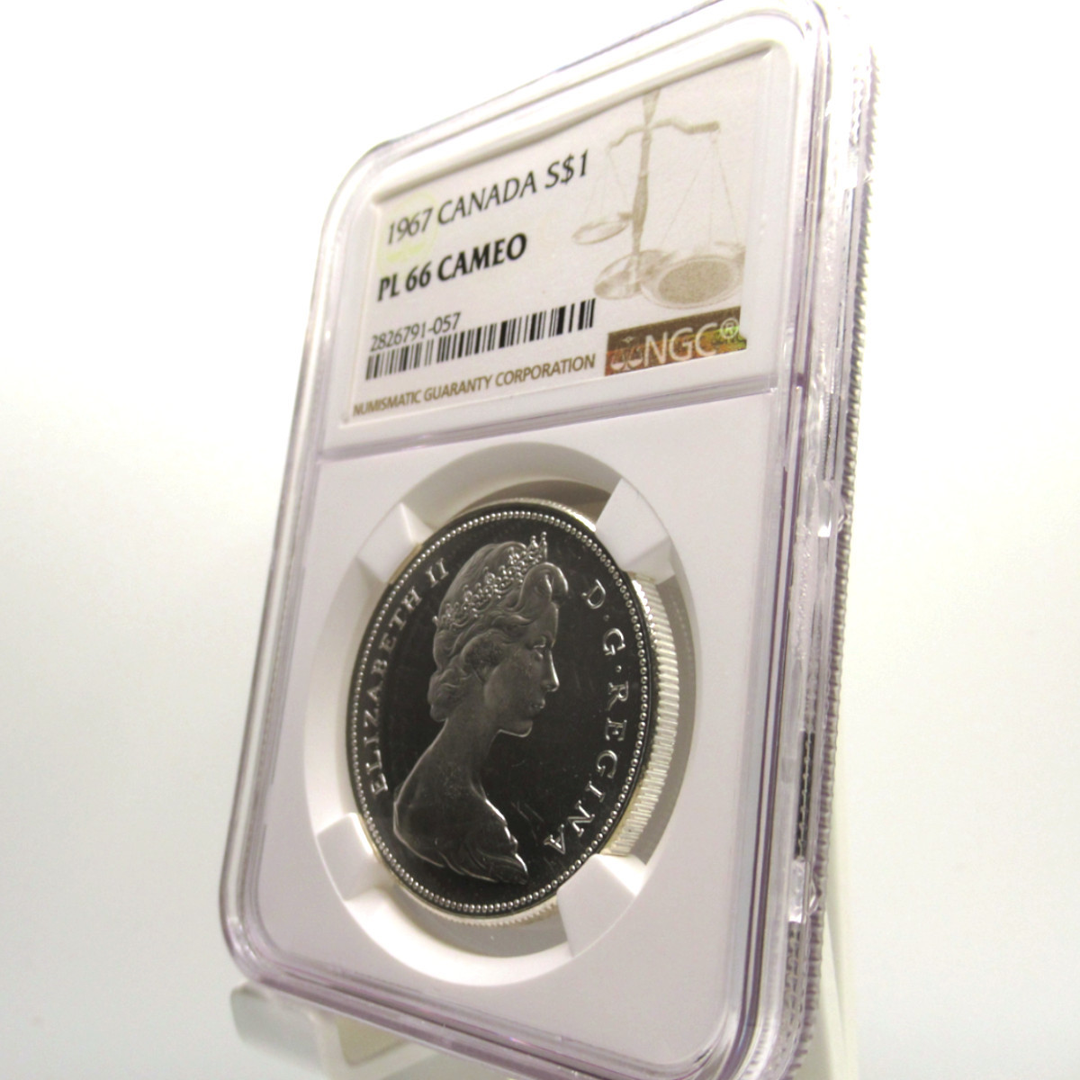 高鑑定』1967年 カナダ 1ドル銀貨 NGC PL66 CAMEO 建国100周年記念銀貨