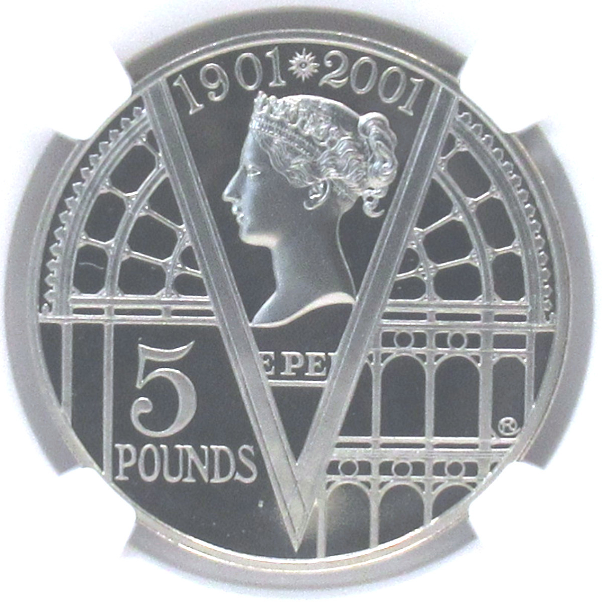 『高鑑定』2001年 イギリス 5ポンド硬貨 NGC PF69 ヴィクトリア女王追悼100年記念硬貨