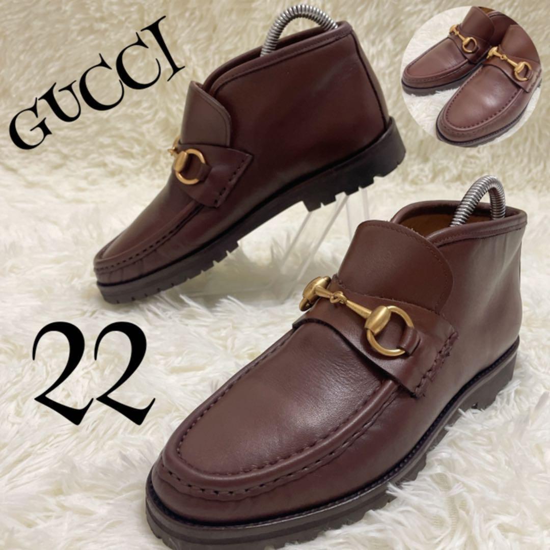 t0123【グッチ】【極美品】GUCCI ホース ビット ローファー ショート