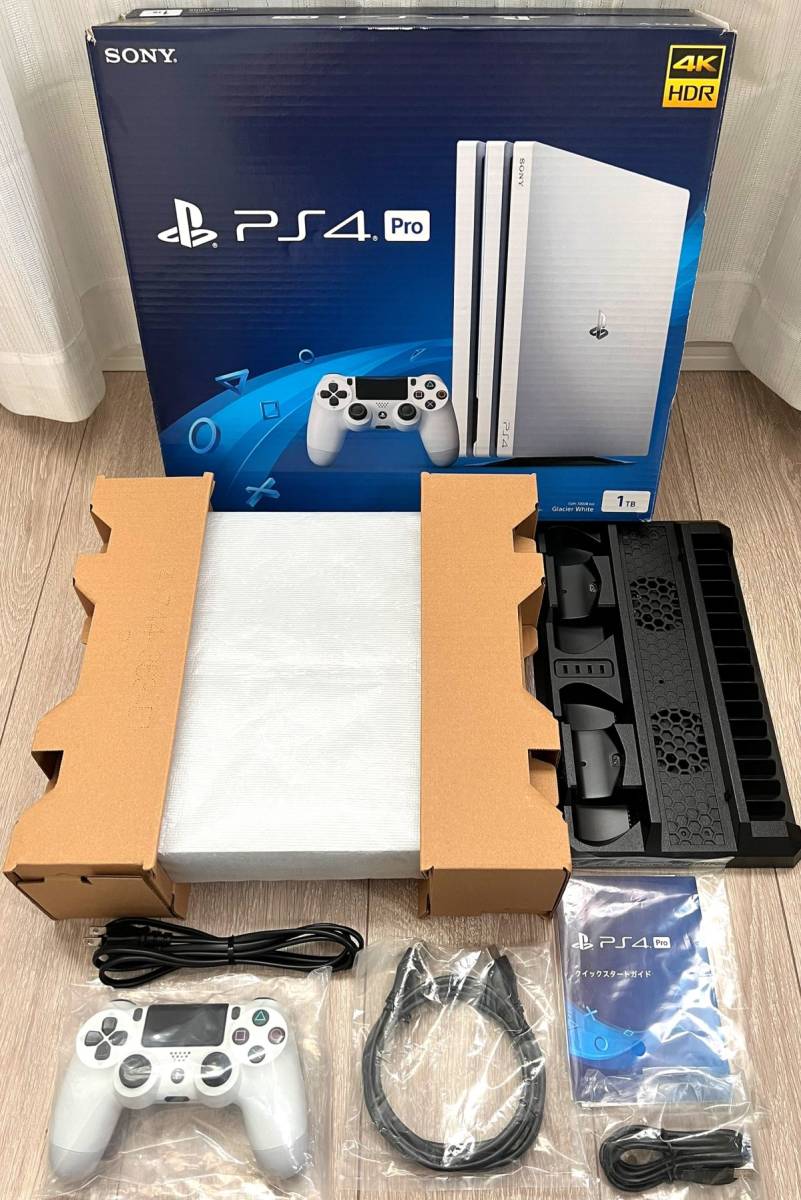 本体美品・箱説付属・最上位機種・Ver9.00〉PS4Pro PlayStation4Pro CUH-7200BB02 1TB 本体 ホワイト  プレイステーション SONY プレステ4