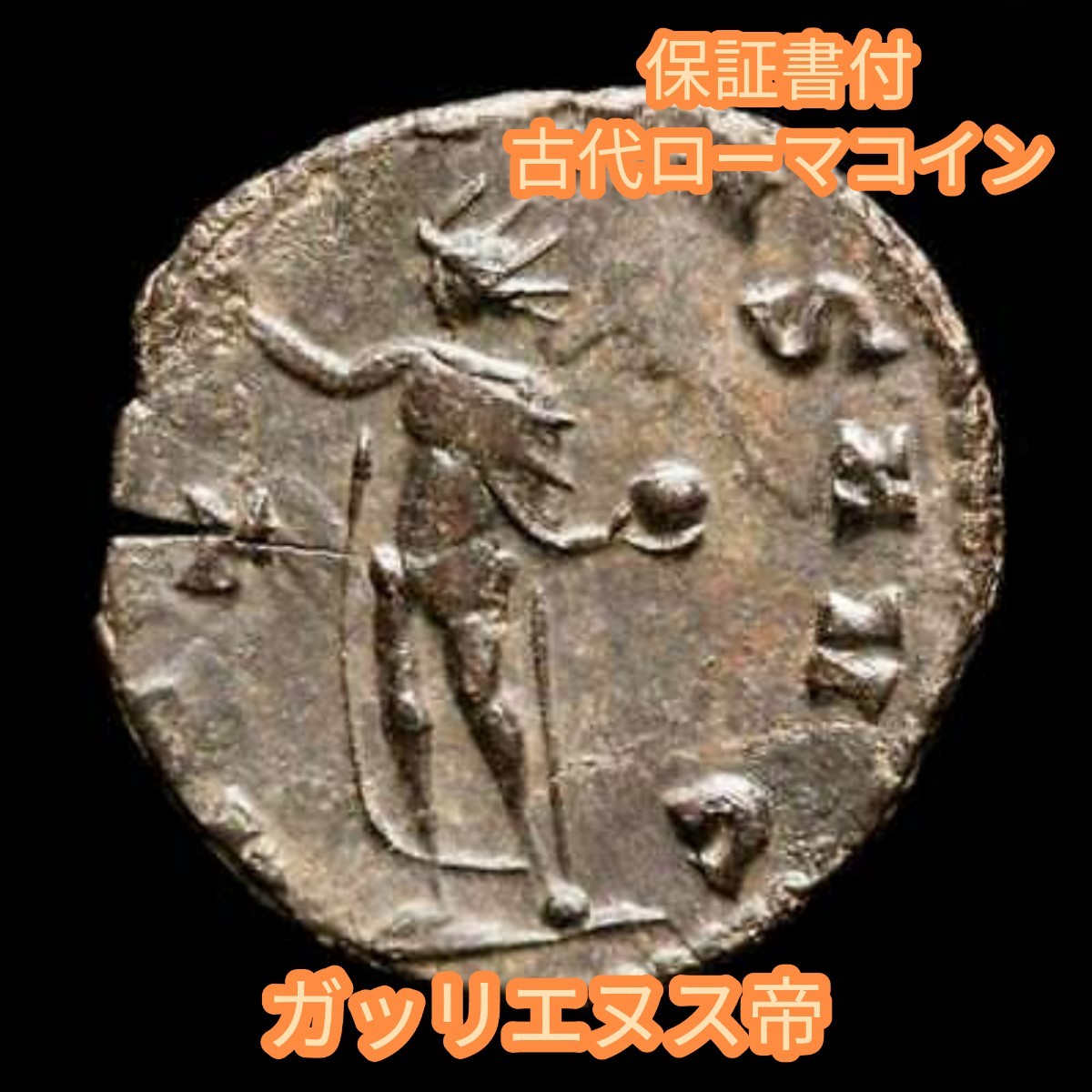 【保証書付】 古代ローマコイン ガッリエヌス帝 アンティークコイン 220801f