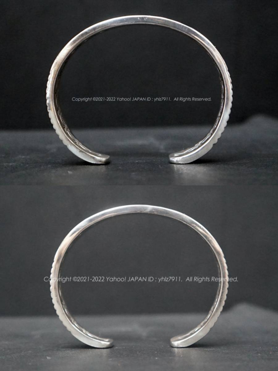 NAVAJO JONATHAN NEZ 14K/STERLING スタンプワークバングル 両面