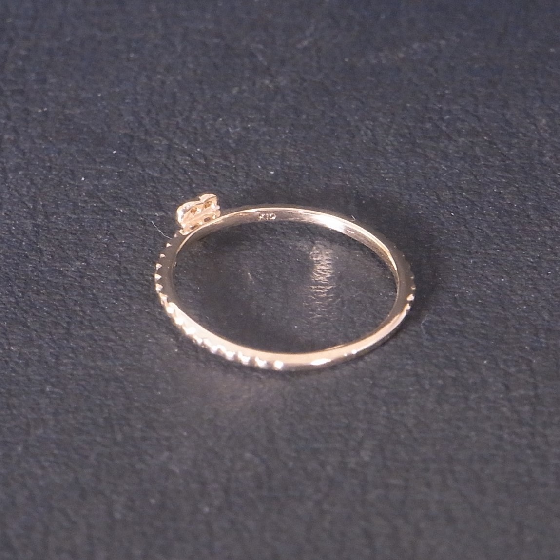  as good as new beautiful goods NOJESS Nojess K10PG pink gold diamond Heart ring ring 5 number pin key ring 0.5g