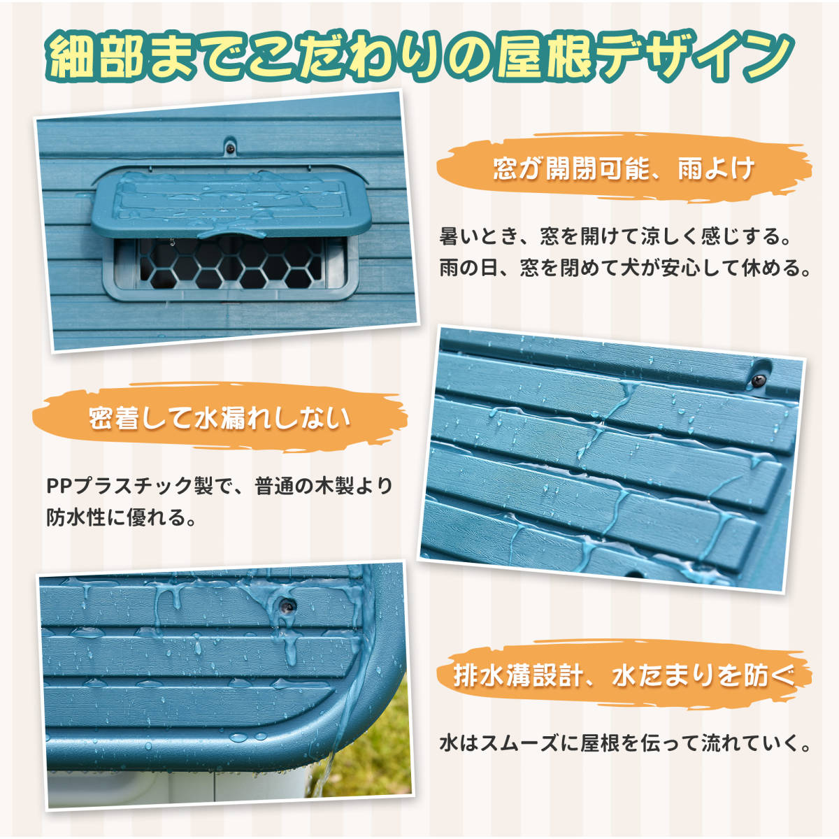 犬小屋 ペットハウス ペットケージ プラスチック製 犬 室内犬 室外 M