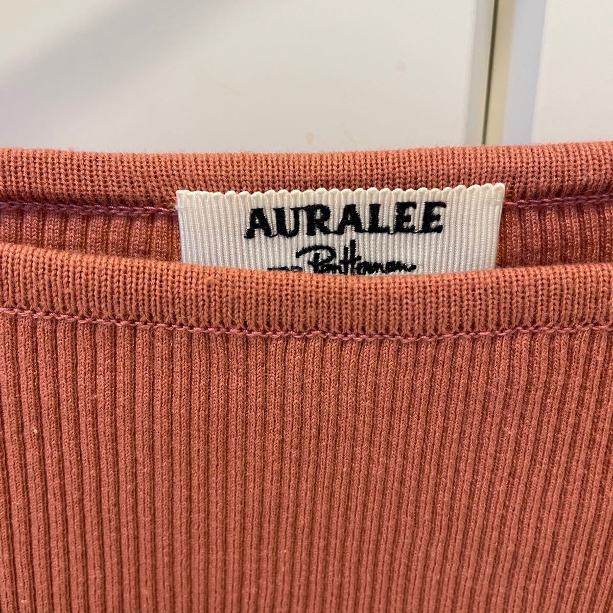 AURALEE Ron Herman ギザボートネックリブニット ピンク 限定カラー 完売品 カットソー ロンハーマン オーラリー 販促販売 Ron herman×Auralee ギザボートネック ピンク ニット/セーター
