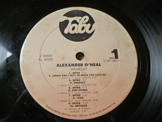 Alexander O'Neal / Hearsay シュリンク付 オリジナル US LP 極上SOUL / NEW JACK SWING / SLOW JAM The Lovers / Criticize 収録　試聴_画像4