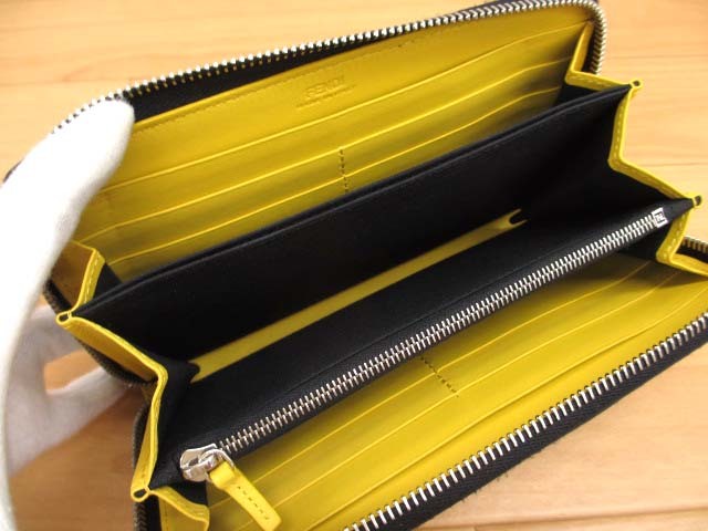 美品 フェンディ 7M0210 ロゴ ラウンドファスナー長財布 ジップ